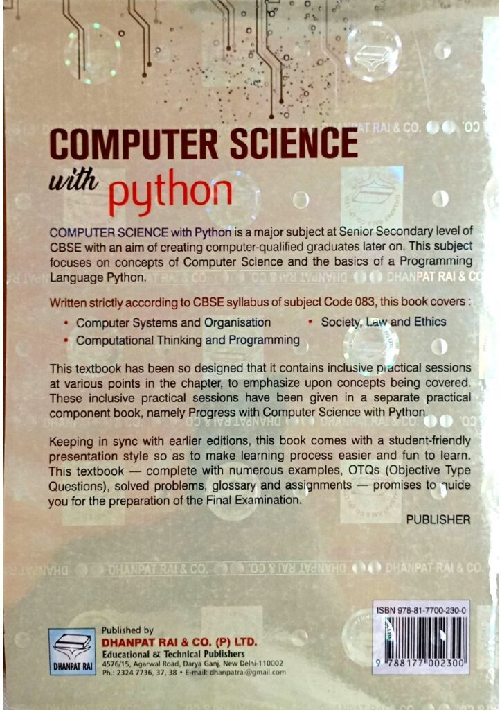 Computer Science with Python Class 11 (CBSE) by Sumita Arora | Latest ...